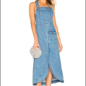 See by Chloe denim washed overall midi dress